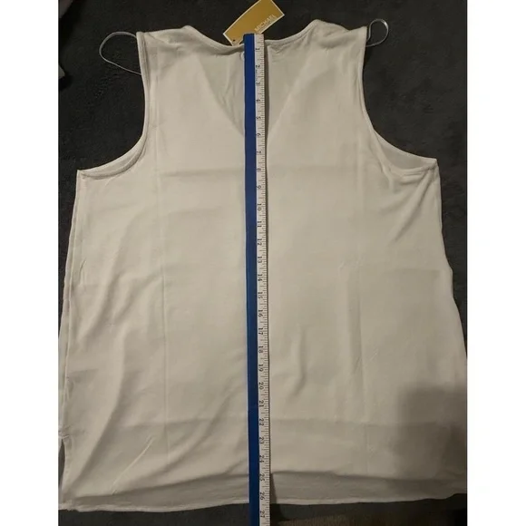 NWT MICHAEL KORS Womens Size L White Flowy Layered Side Slits Chic Casual Blouse - Picture 11 of 11